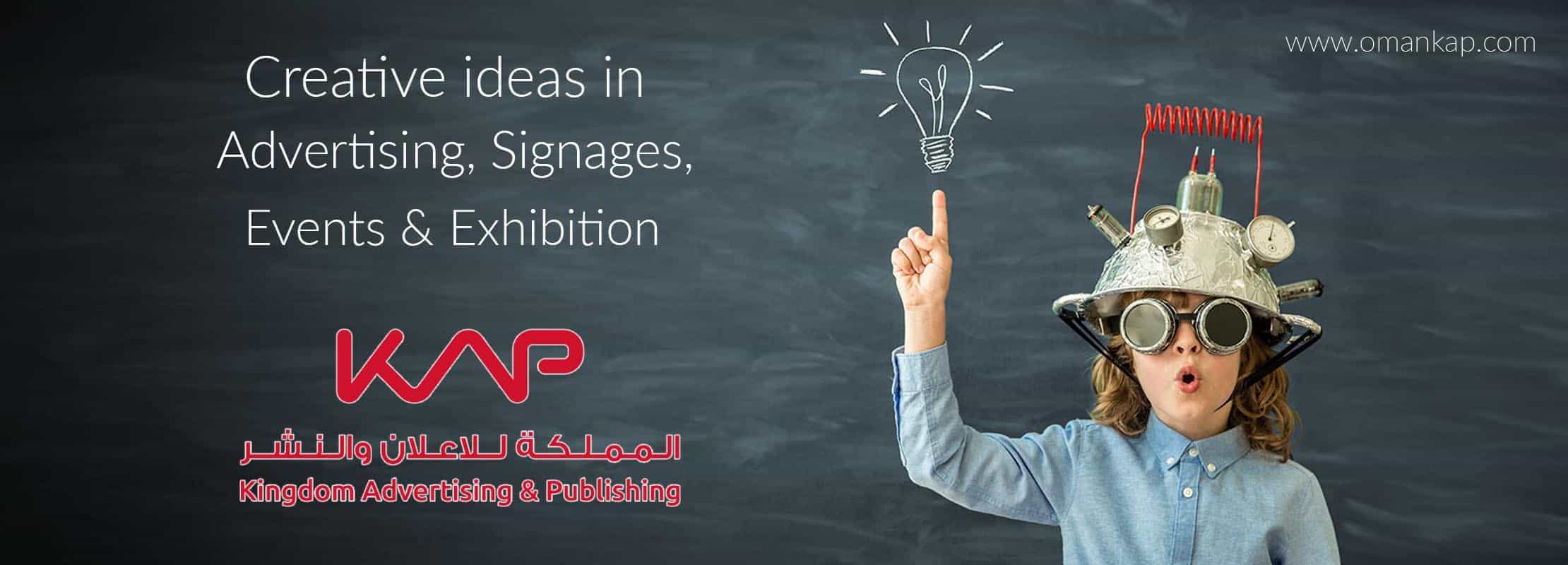 creative ideas in advertising,designing,events & exhibition|a boy with idea buld and a cap related to technology